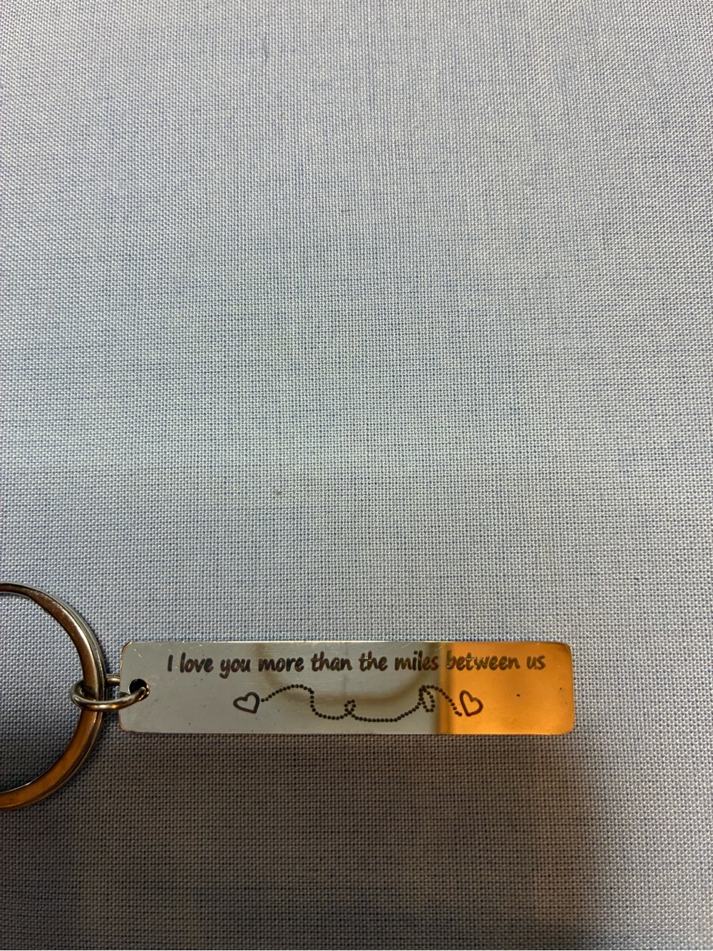 Stainless Steel Silver Pet ID Tag Keychain - I Love You More Design